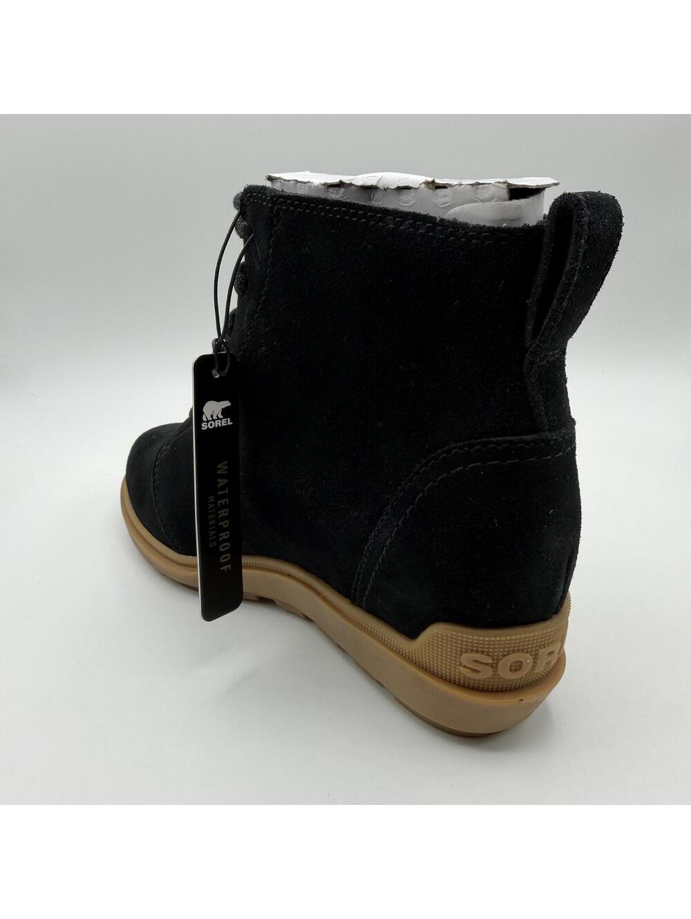 SOREL Evie II Lace Up Wedge Boots Black Suede Women Size 5.5 - Picture 9 of 11
